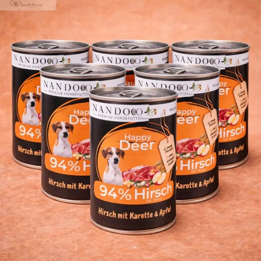 NANDOO Happy Deer - Hirsch mit Karotte, Apfel & Grünlippmuschel